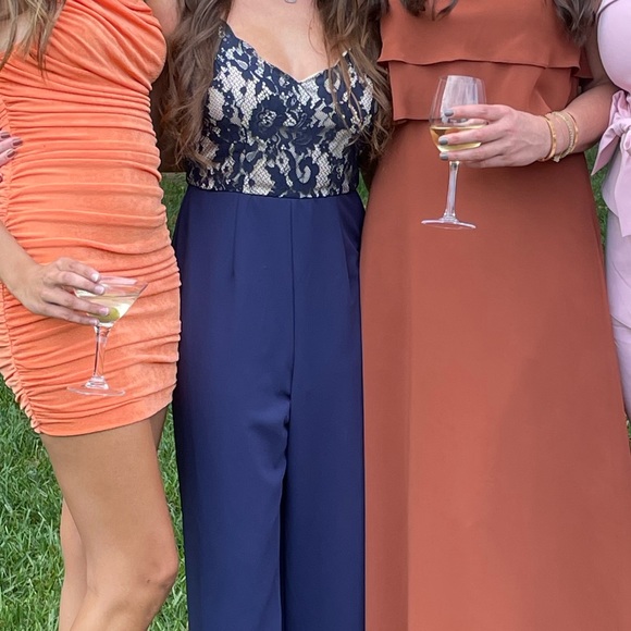 Mi Ami jumpsuit with lacy top, solid color bottom - Picture 2 of 3